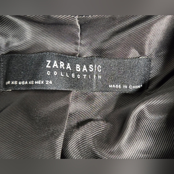 Zara Basic XS Long Sleeve Striped Blazer Jacket Double Breasted Lined Striped - Picture 4 of 6